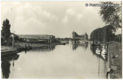 ansichtkaart: Muiden, Haven
