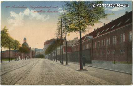 ansichtkaart: Amsterdam, Sarphatiestraat met Cavallerie kazerne