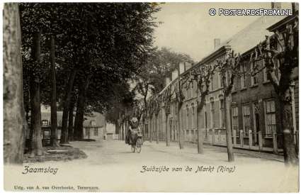 ansichtkaart: Zaamslag, Zuidzijde van de Markt. Ring