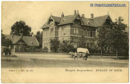 ansichtkaart: Bergen op Zoom, Hoogere Burgerschool