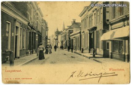 ansichtkaart: Winschoten, Langestraat. Apotheek