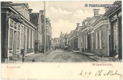ansichtkaart: Winschoten, Langestraat